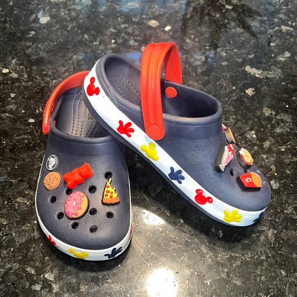 CROCS Other - Light up Mickey Mouse crocs with authentic junk food jibbitz included